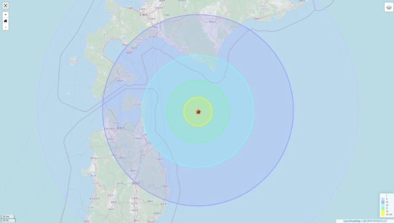 Мощное землетрясение силой 4 балла зафиксировали к югу от Сахалина