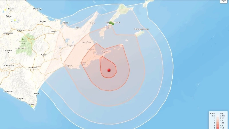Землетрясение магнитудой 5,3 произошло у берегов Южных Курил
