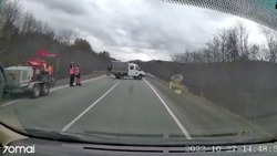 Водитель грузовика спровоцировал аварийную ситуацию на юге Сахалина