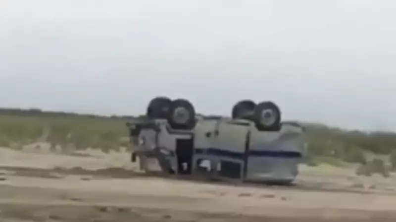 Сахалинский браконьер взял на таран автомобиль полиции и перевернул его на крышу