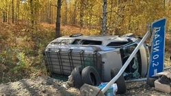 Микроавтобус с 13 пассажирами съехал в кювет в Бурятии, есть пострадавшие