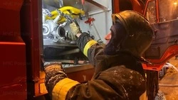 Огонь охватил хозпостройки в Томаринском районе ночью 3 февраля