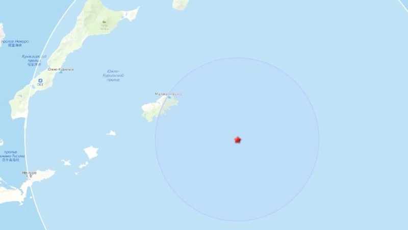 Землетрясение магнитудой 4,4 произошло у берегов Шикотана