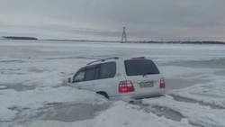 Рыбаки утопили автомобиль в поездке по непрочному льду в Поронайске 28 декабря