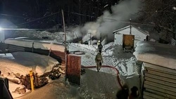 Ночной пожар в частном секторе Долинска обошелся без жертв