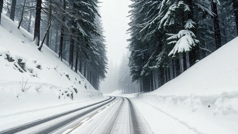 Дорогу между Томари и Ильинским закрыли для всех видов транспорта из-за метели