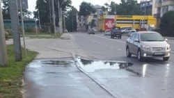 «Тротуар зазеленел»: выносливая лужа не дает покоя жителям Южно-Сахалинска
