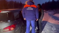 Сотрудники МЧС спасли замерзающих в машине людей на трассе Южно-Сахалинск — Корсаков