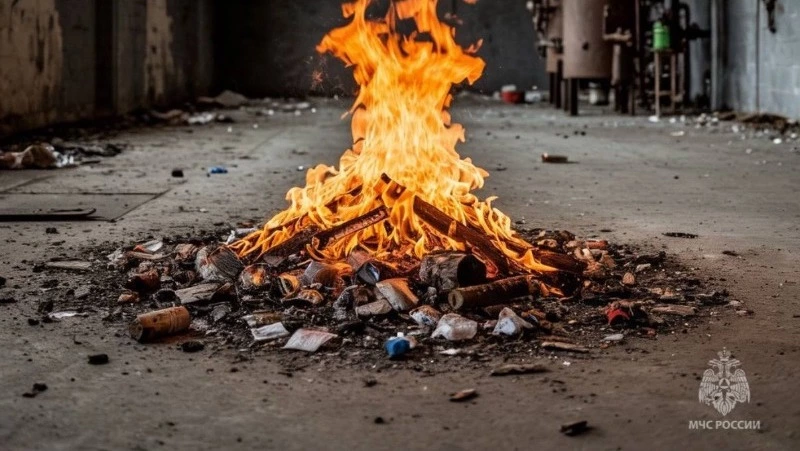 Более двух с половиной часов тушили пожар в Южно-Сахалинске