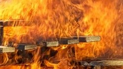 Спасатели чуть больше часа тушили постройку в Ногликском районе