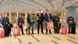 Аэровокзал Южно-Сахалинска торжественно принял в команду четвероногих инспекторов
