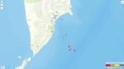 Четыре землетрясения за сутки зафиксировали у берегов Камчатки 23 апреля