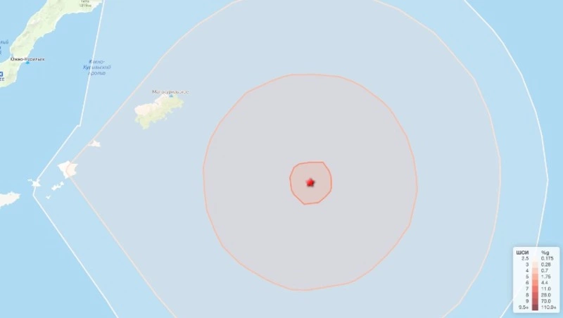 Землетрясение магнитудой 4,6 произошло у берегов Шикотана