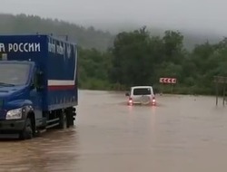 Резервный автомобиль отправили на помощь застрявшей в луже «Почте России» 