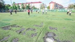 Южно-сахалинская школа № 8 скоро будет хвастать новым футбольным газоном на стадионе