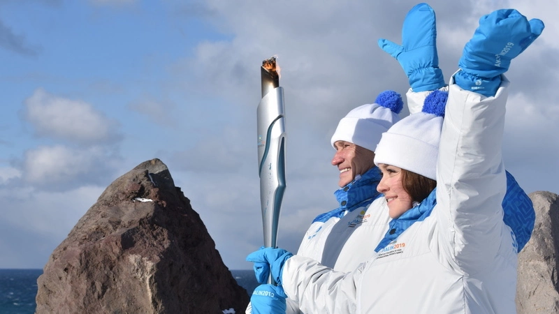 На Курилах продолжается эстафета огня игр «Дети Азии»