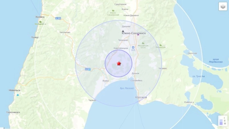 Землетрясение зафиксировали у села Успенское Сахалинской области 