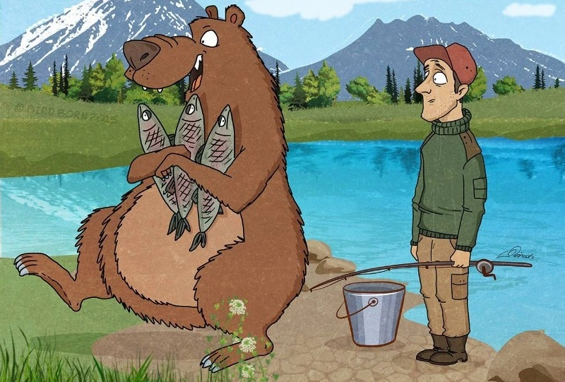 Не рыбачьте рядом с медведем