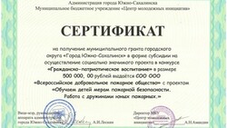 Муниципальный грант выиграло Сахалинское отделение ВДПО