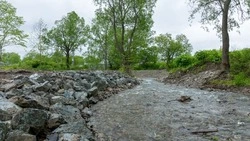 Работы по укреплению берега Еланьки начали в Южно-Сахалинске