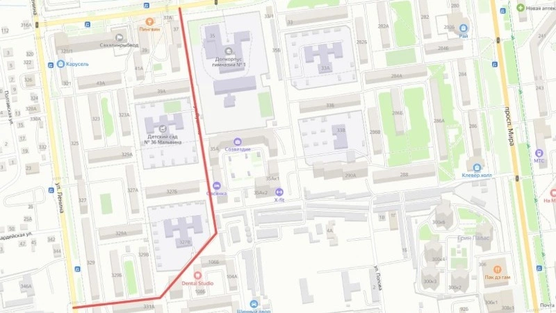 Улица Пушкина в Южно-Сахалинске на два дня лишится сквозного проезда