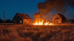 Дачные дома и трава горели на площади 5 тысяч квадратных метров на Сахалине 