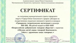 Муниципальный грант выиграло Сахалинское отделение ВДПО