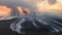 Появилось видео с якутскими пожарами, дым от которых окутал Сахалин