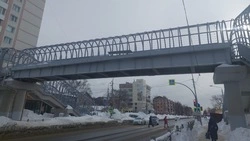«Держится на соплях»: с надземного перехода в Южно-Сахалинске обвалился кусок обшивки