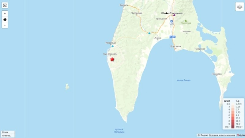 Землетрясение магнитудой 2,7 зафиксировали на юге Сахалина