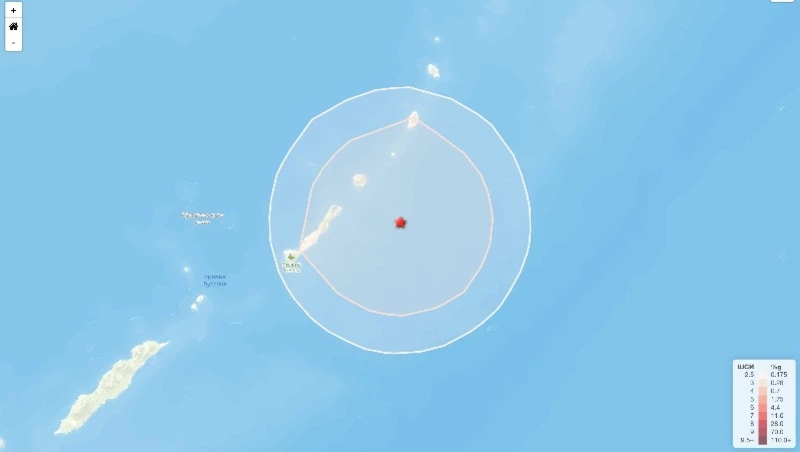 Землетрясение магнитудой 4,4 произошло у берегов Южных Курил
