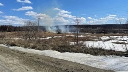 На юге Сахалина вспыхнуло сухое поле