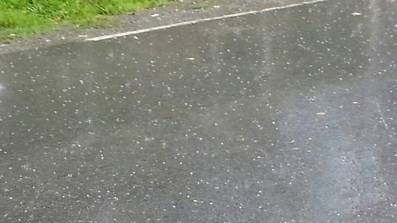 В Долинском районе выпал град