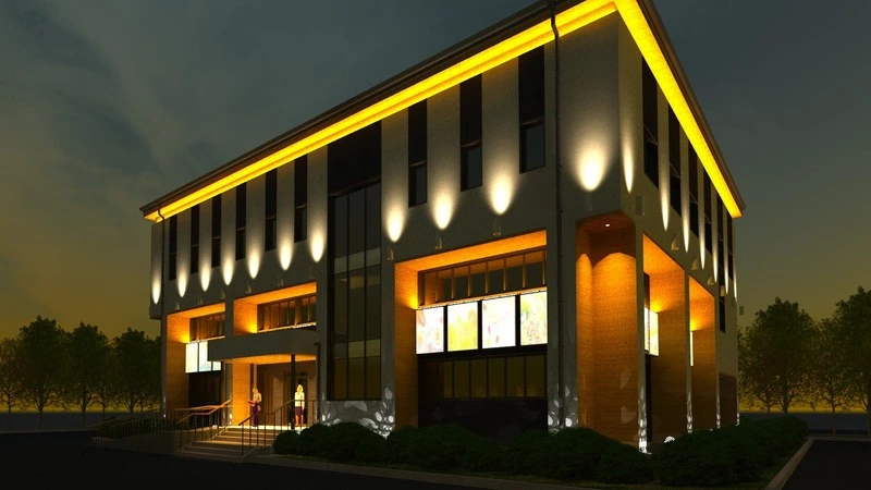 Фасад детской школы искусств на Курилах после ремонта будет светить днем и ночью