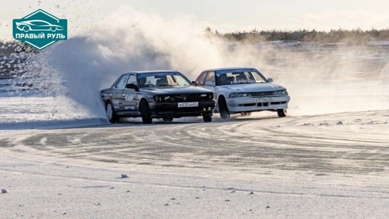 Первый этап зимнего дрифта «Горячий лед 2025» прошел на Сахалине: фоторепортаж Sakh.online