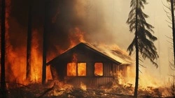 Пожарные полчаса тушили горящий сарай в Невельском районе