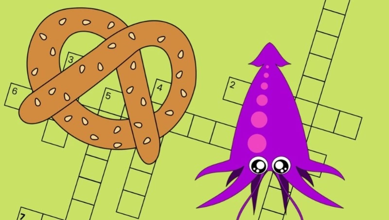 Кроссворд Sakh.online № 16: съедобный моллюск, обувь индейцев и сдобная булка