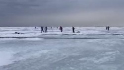Рыбаки самостоятельно ушли с оторвавшейся льдины в селе Стародубском