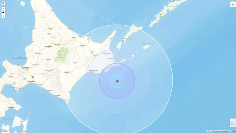 Землетрясение магнитудой 4,6 у берегов Японии дошло до Кунашира