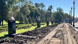 Благоустройство мемориального комплекса на площади Славы в Южно-Сахалинске завершат ко Дню Победы