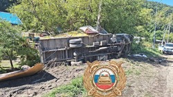 Водитель на Hyundai Mighty врезался в опору ЛЭП в Холмском районе днем 21 августа 