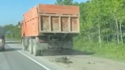 Сотрудники ДПС остановили водителя КамАЗа из-за грязной дороги