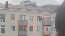 «Леха никак не хочет заходить»: в Холмске мужчина опасно встал на подоконник