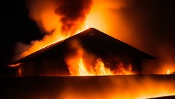 Пожарные потушили огонь в заброшенном здании в селе Чехов