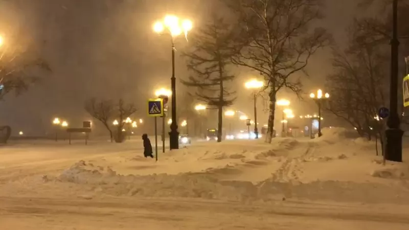 На Сахалин обрушился снежный ураган