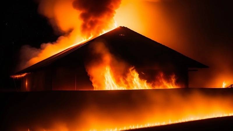 Почти 4 часа пожарные тушили огонь в частном доме в селе Поронайского района