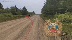 Водитель за рулем Toyota Fielder перевернулся после съезда с дороги в Корсакове