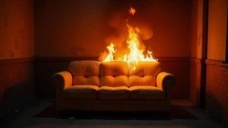 Пожарные за считаные минуты потушили горящий диван в бане в Охе