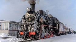 Новогодний поезд «Зимняя сказка» запустили на Сахалине: фоторепортаж