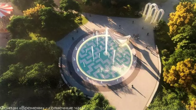 Фантастический фонтан в парке Южно-Сахалинска дополнили «водяным» экраном